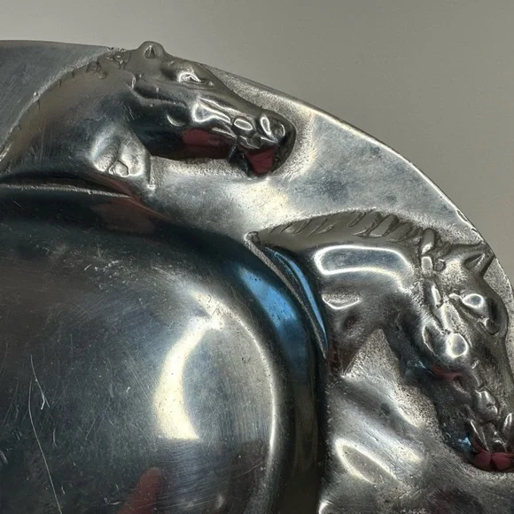 Silver Oval Horse Motif Serving Platter - Picture 2 of 4